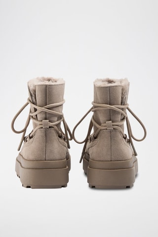 Botins forrados em couro - Bege