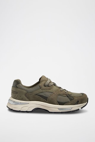 Sapatilhas de running em couro - Caqui