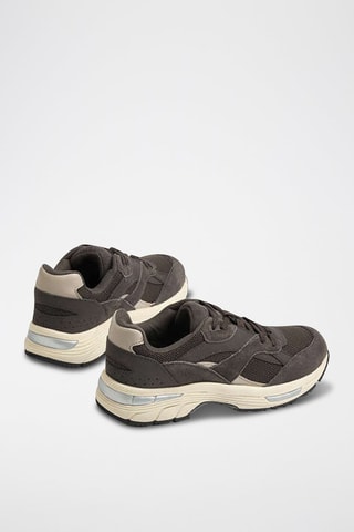 Sapatilhas de running em couro - Castanho