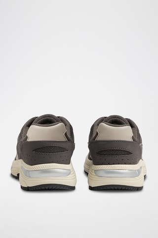 Sapatilhas de running em couro - Castanho