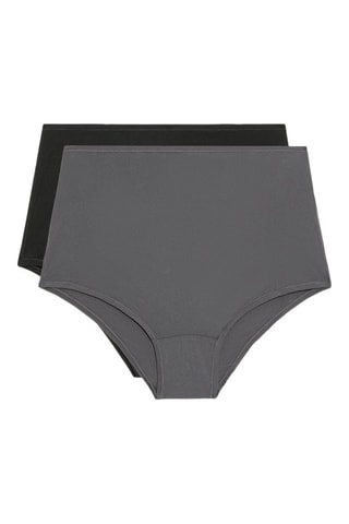 2 shorties de cintura subida - Cinzento e preto