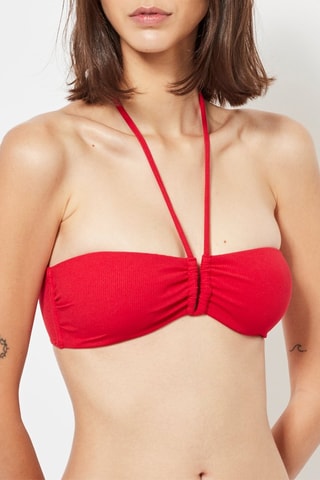 Parte de cima de biquíni com copas - Vermelho