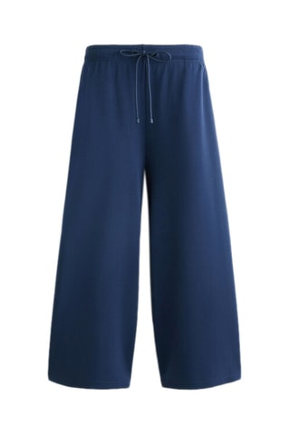 Calças wide legs - Azul-marinho