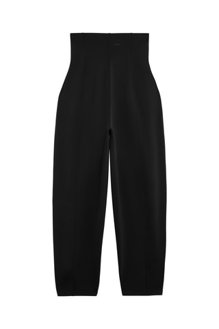 Calças de cintura subida - Preto