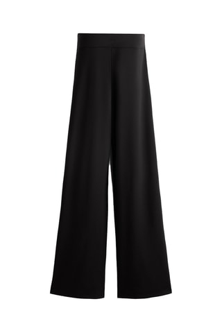 Calças wide legs cintura subida - Preto
