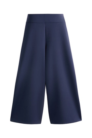 Calças wide legs - Azul-marinho