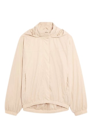 Corta-vento oversize com capuz - Bege