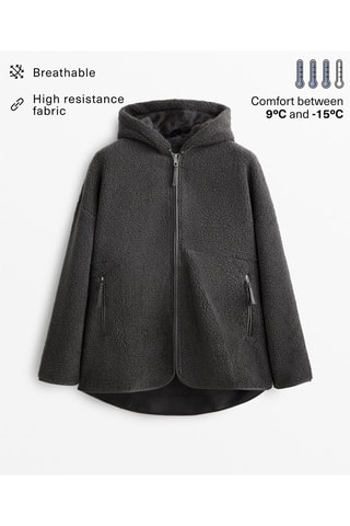 Casaco oversize com capuz - Cinzento-escuro