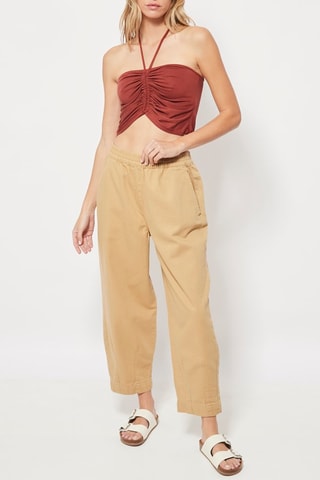 Crop top Castanho