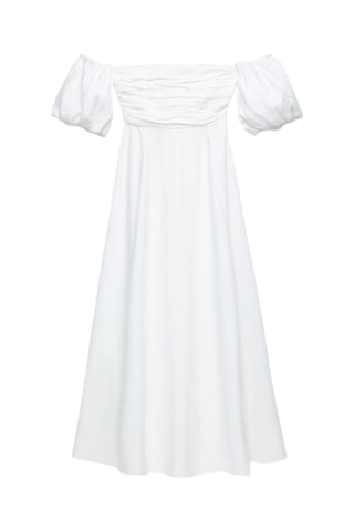 Vestido midi em linho - Branco
