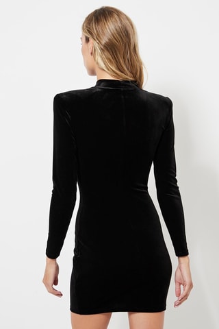 Vestido justo em veludo - Preto