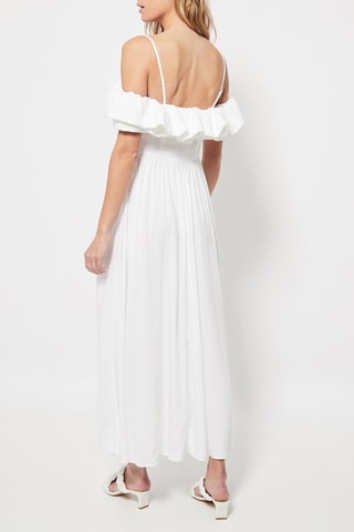Vestido comprido em linho Branco