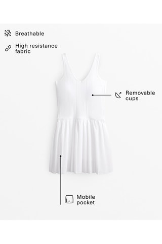 Vestido estilo patinadora push-up - Branco