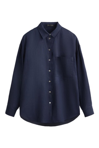 Camisa em linho - Azul-marinho