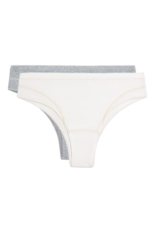 2 cuecas - Branco e cinzento mesclado