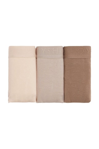 3 cuecas - Nude e castanho