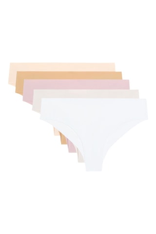 5 cuecas - Camel e branco