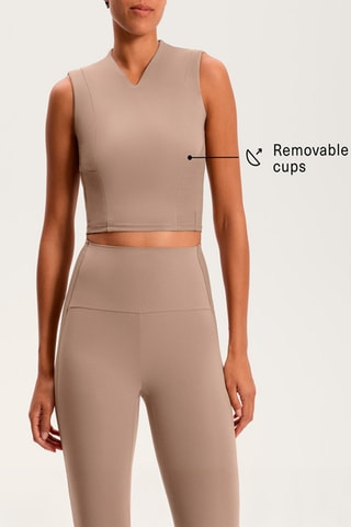 T-shirt crop top - Bege