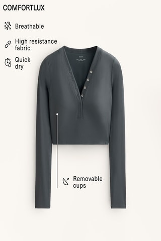 Crop-top - Cinzento
