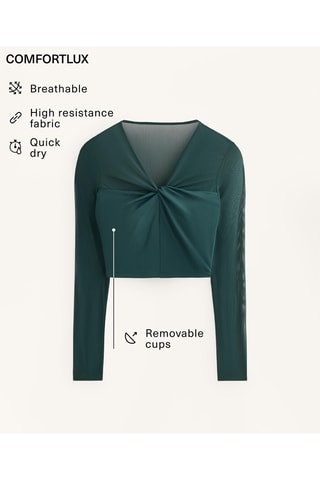 T-shirt crop top - Verde-escuro