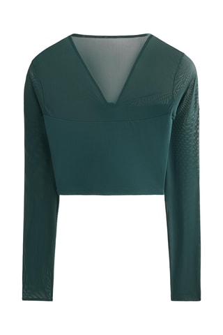 T-shirt crop top - Verde-escuro