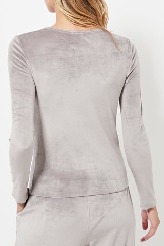 T-shirt em veludo - Cinzento
