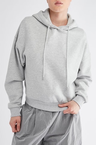 Sweat com capuz - Cinzento-claro mesclado