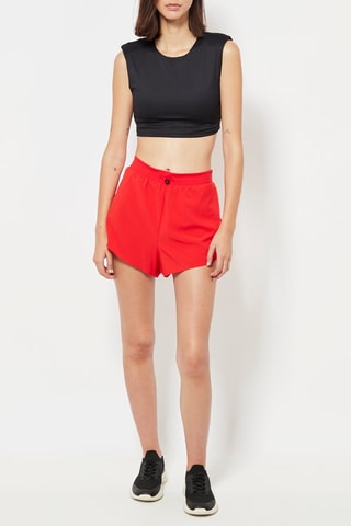 Calções de running cintura subida - Vermelho