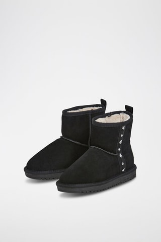Bottines fourrées en nubuck Diss - Noir