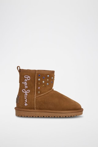 Bottines fourrées en nubuck Diss - Camel
