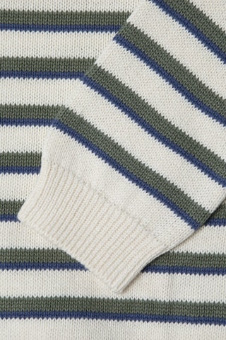 Pull Beck - Blanc et vert foncé