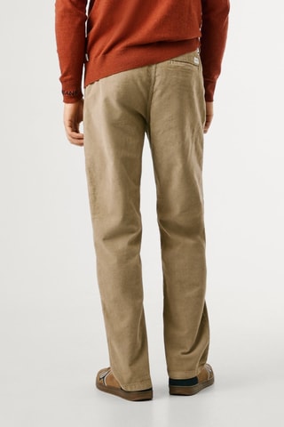 Pantalon regular en velours - Beige