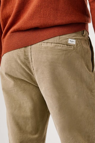 Pantalon regular en velours - Beige