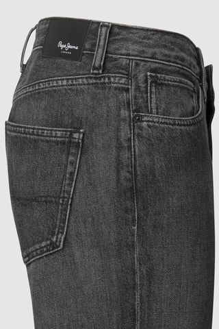 Jean tapered taille haute Violet - Noir