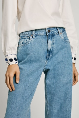 Jean loose taille haute Hazel - Bleu clair