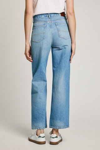 Jean straight taille haute Lexa - Bleu marine