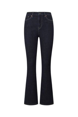 Jean flare taille haute Dion - Bleu marine
