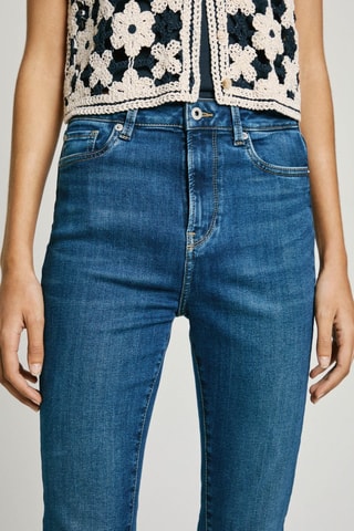 Jean flare taille haute Dion - Bleu cobalt