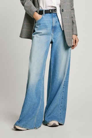 Jean wide legs taille haute Jaimy - Bleu clair