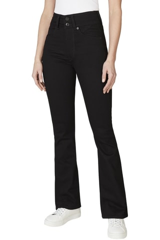Jean flare taille haute - Noir