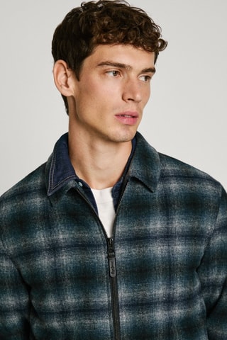 Veste en laine Marrington - Vert foncé et bleu marine