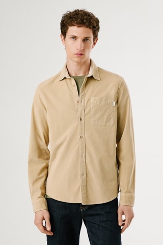 Chemise en velours Clayton - Beige