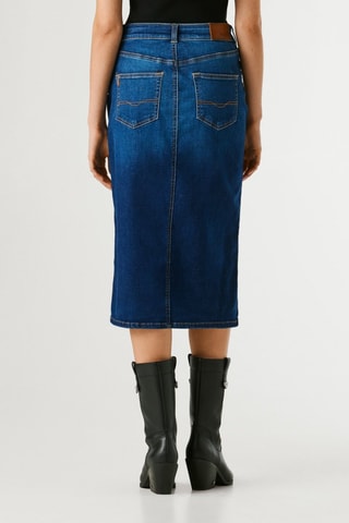 Jupe midi en jean Midi - Bleu marine