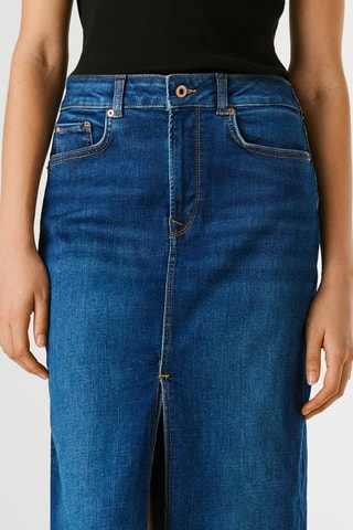 Jupe midi en jean Midi - Bleu marine