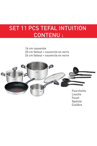 Batterie de cuisine en acier inoxydable Ingenio Daily Chef - 11 pièces
