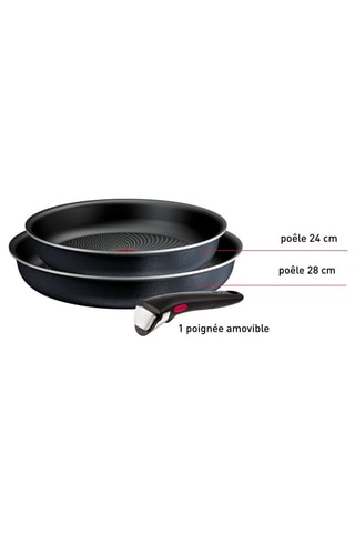 2 poêles et 1 manche amovible Ingenio So'Light - 24 et 28 cm