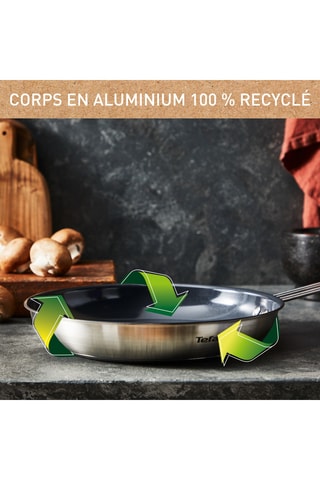 Poêle en acier inoxydable et céramique Nordica - 24 cm