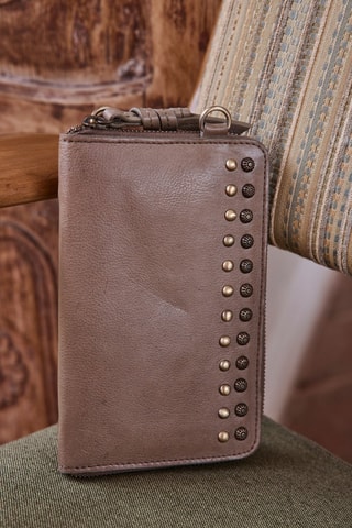 Pochette en cuir - Taupe foncé