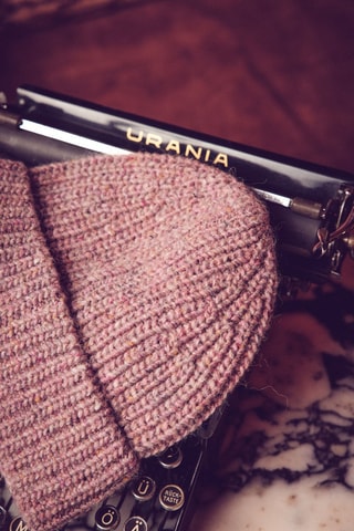 Bonnet en laine et alpaga - Vieux rose
