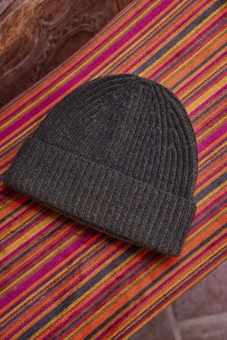Bonnet en laine - Vert olive